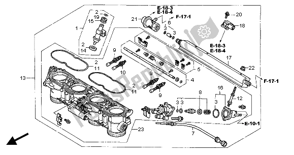 Todas las partes para Cuerpo Del Acelerador de Honda CBR 1100 XX 2004