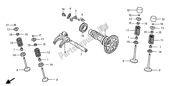 All parts for the Camshaft & Valve of the Honda CRF 250X 2004