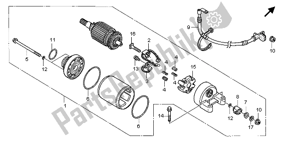 All parts for the Starting Motor of the Honda NT 700V 2007