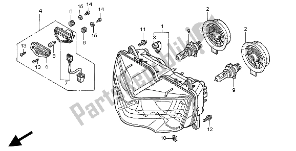 All parts for the Headlight (eu) of the Honda CBR 900 RR 1998