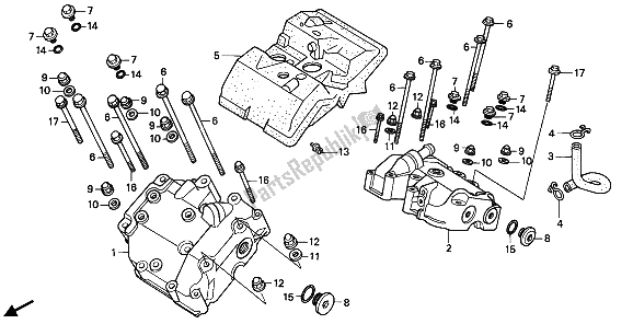 Toutes les pièces pour le Le Couvre-culasse du Honda PC 800 1990