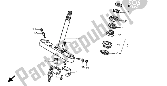 Tutte le parti per il Gambo Dello Sterzo del Honda VT 1100C3 1999