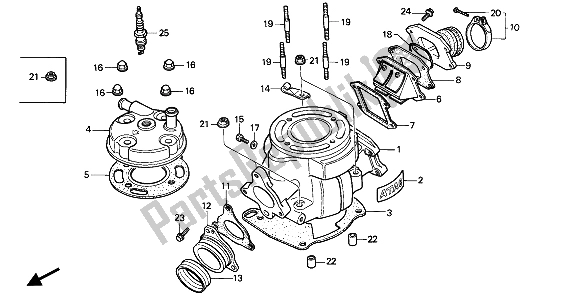 Tutte le parti per il Cilindro E Testata del Honda CR 80R 1985