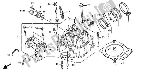 All parts for the Cylinder Head of the Honda CRF 450R 2010