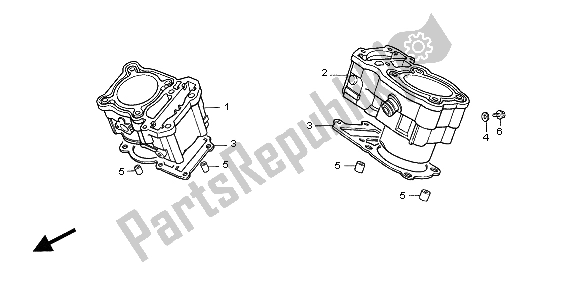 All parts for the Cylinder of the Honda NT 650V 1998