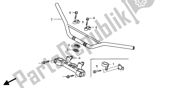 Todas las partes para Manejar Tubo Y Puente Superior de Honda XR 650R 2001