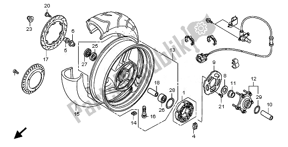 Tutte le parti per il Ruota Posteriore del Honda NT 700V 2010