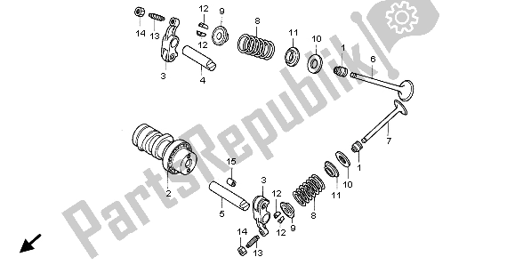 All parts for the Camshaft & Valve of the Honda ANF 125 2007