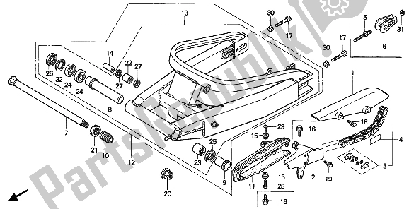 All parts for the Swingarm of the Honda CBR 900 RR 1993