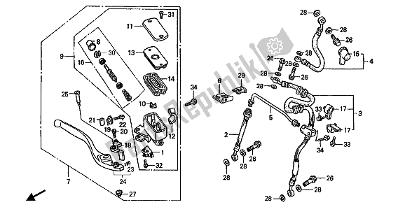 Todas las partes para Fr. Cilindro Maestro Del Freno de Honda ST 1100A 1992