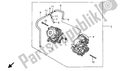 Todas las partes para Carburador (montaje) de Honda VT 750C 1998