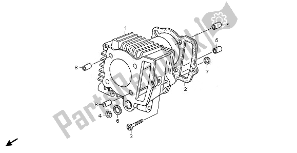 All parts for the Cylinder of the Honda CRF 50F 2011
