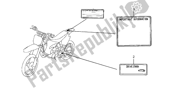 Todas las partes para Etiqueta De Precaución de Honda CR 85 RB LW 2006