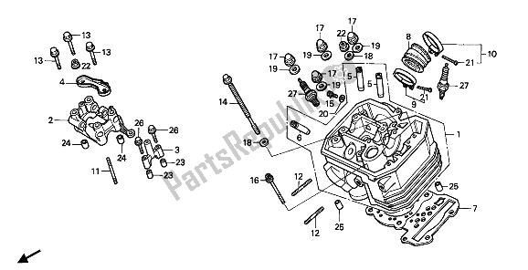 All parts for the Front Cylinder Head of the Honda XRV 750 Africa Twin 1992