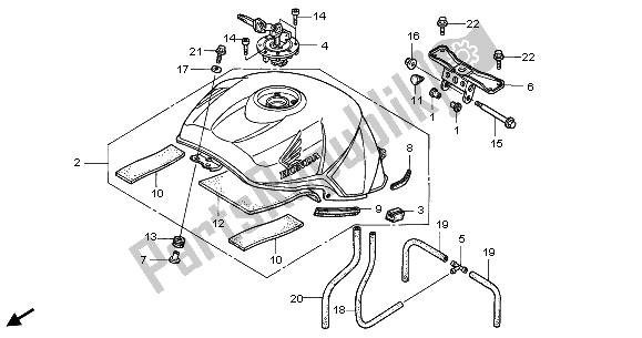 Todas las partes para Depósito De Combustible de Honda CBR 900 RR 2003