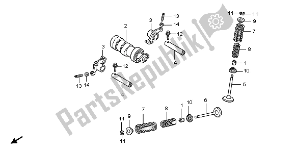 Todas las partes para árbol De Levas Y Válvula de Honda CBR 125 RW 2009