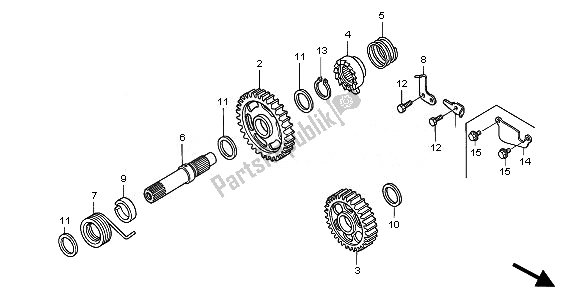 All parts for the Kick Starter Spindle of the Honda CRF 250R 2008