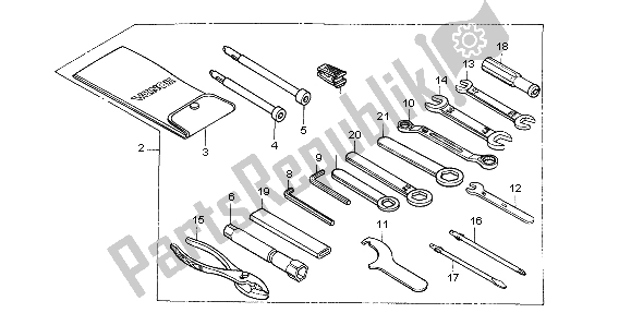 All parts for the Tools of the Honda VT 1100C2 1998