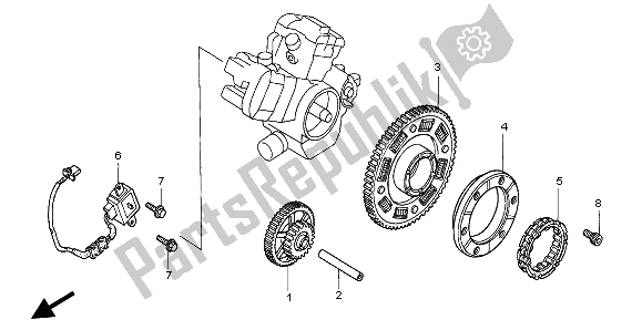 Todas as partes de Gerador De Pulso E Embreagem De Partida do Honda VTR 1000F 2002