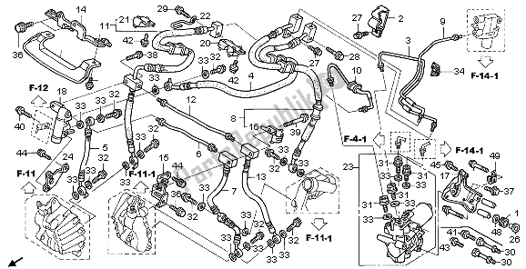 Tutte le parti per il Tubo Freno Anteriore del Honda ST 1300A 2007