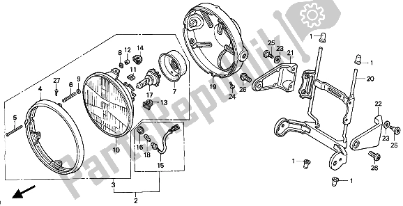 Alle onderdelen voor de Koplamp (eu) van de Honda CB 1000F 1994