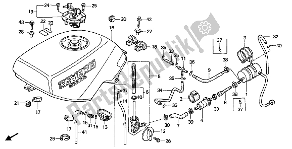 Tutte le parti per il Serbatoio Di Carburante del Honda NTV 650 1989