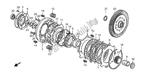 All parts for the Clutch of the Honda CRF 70F 2009