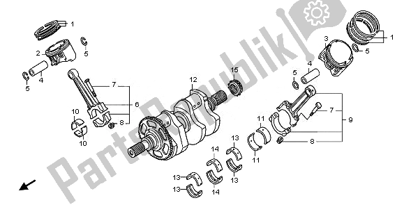 Tutte le parti per il Albero Motore E Pistone del Honda ST 1300 2008