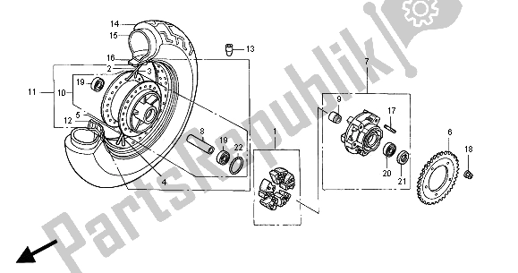 Tutte le parti per il Ruota Posteriore del Honda VT 750C2 2000