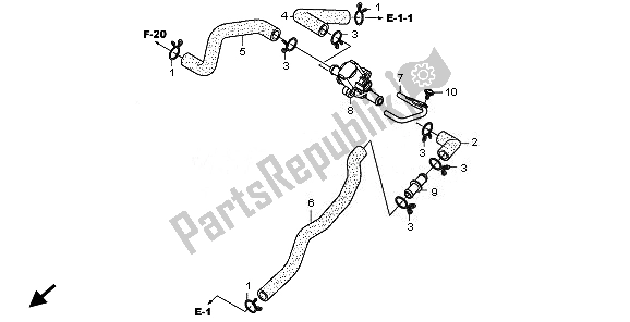 All parts for the Pair Control Valve of the Honda VT 1300 CX 2010