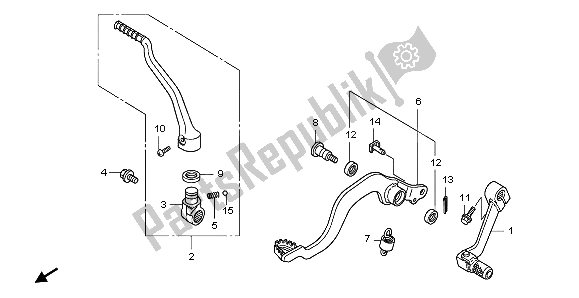 All parts for the Pedal & Kick Starter Arm of the Honda CRF 150R SW 2009