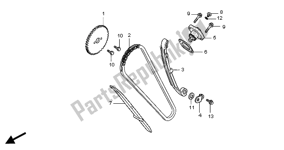 Alle onderdelen voor de Nokkenketting & Spanner van de Honda CBR 125R 2005