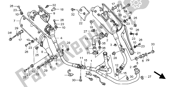 Tutte le parti per il Silenziatore Di Scarico del Honda XL 1000V 2004