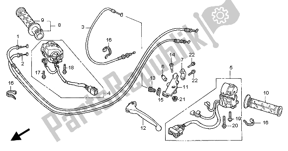 All parts for the Handle Lever & Switch & Cable of the Honda CBR 600 FS 2002