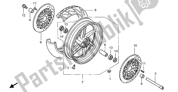 Todas las partes para Rueda Delantera de Honda CBR 900 RR 1996