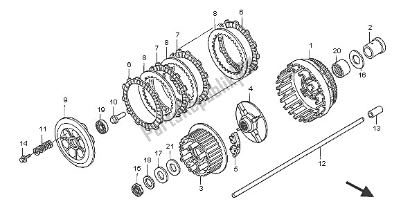 All parts for the Clutch of the Honda VTX 1300S 2005