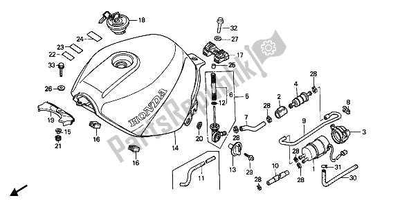 Todas las partes para Depósito De Combustible de Honda CBR 600F 1990