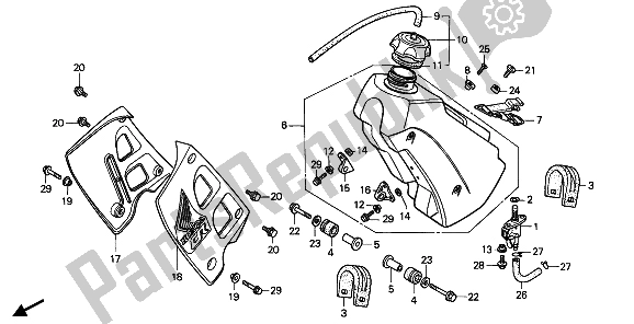 Todas las partes para Depósito De Combustible de Honda CR 250R 1990