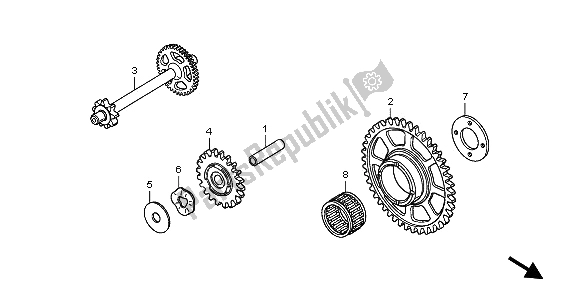 Todas las partes para Engranaje Impulsado De Arranque de Honda CB 600F3A Hornet 2009