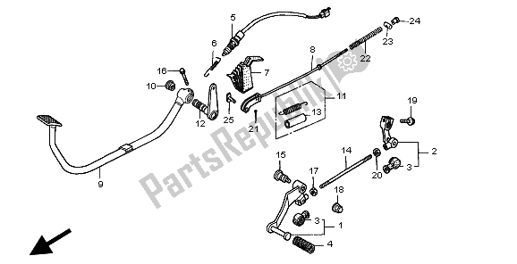 All parts for the Pedal of the Honda CMX 250C 1998