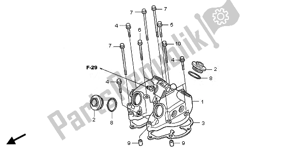 All parts for the Cylinder Head Cover of the Honda TRX 400 EX Sportrax 2008