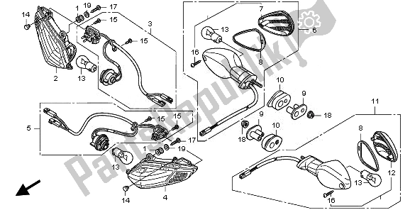 Alle onderdelen voor de Winker van de Honda CBR 1000 RR 2010