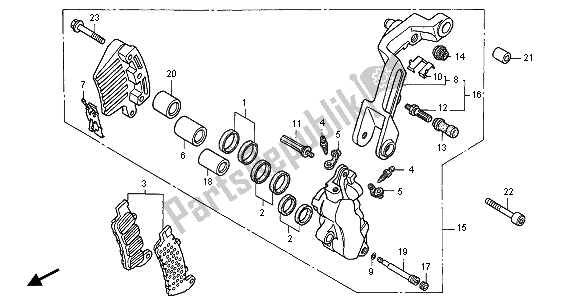 Todas las partes para Pinza De Freno Delantero de Honda CB 1100 SF 2001