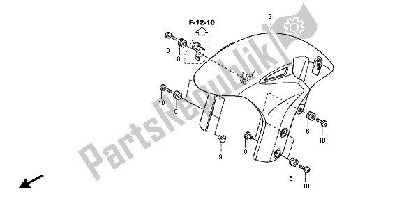 Tutte le parti per il Parafango Anteriore del Honda VFR 1200F 2013