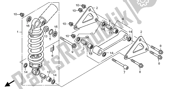 All parts for the Rear Cushion of the Honda CBR 1000 RR 2009