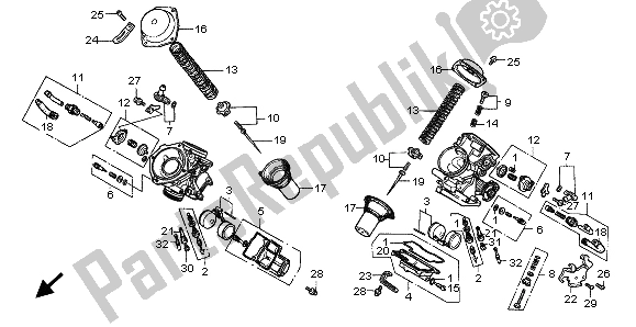 Toutes les pièces pour le Carburateur (composants) du Honda VT 750C2 1998