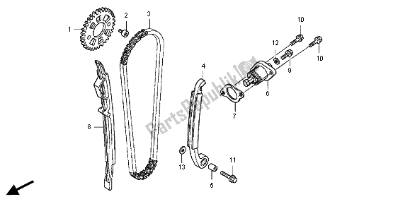 All parts for the Cam Chain & Tensioner of the Honda CRF 150R SW 2012