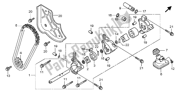 All parts for the Oil Pump of the Honda GL 1800 Airbag 2007