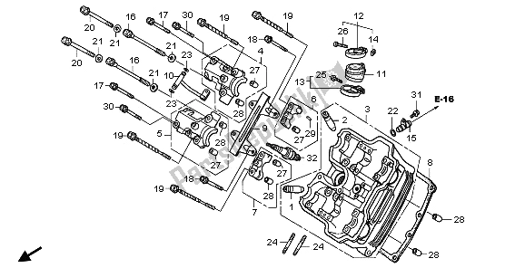 Todas las partes para Culata Delantera de Honda VTR 250 2009