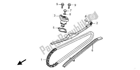 Alle onderdelen voor de Nokkenketting & Spanner van de Honda WW 125 2013